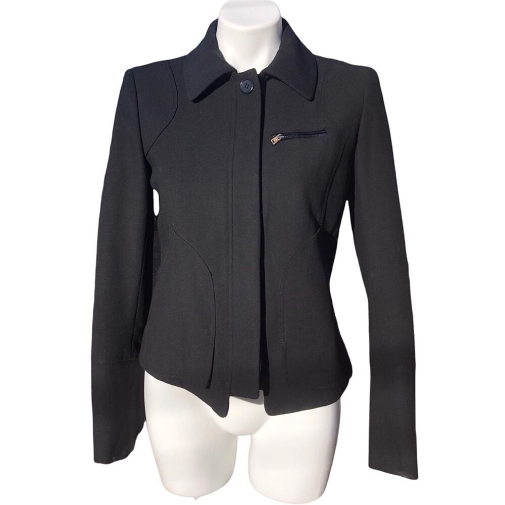 Ann Taylor Lined Jacket Zip & Button Closure Pock… - image 1
